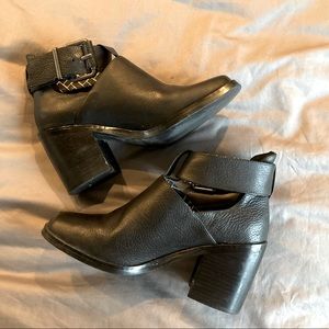 Shelly’s ~ genuine leather cutout booties